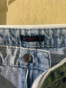 Distressed Light Wash Mom Jeans
