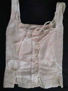 White Eyelet Tank Top..