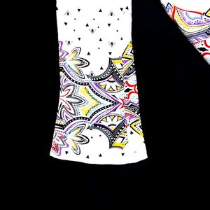 Patterned White Tunic Top