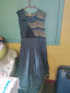 Blue Print Sleeveless Dress