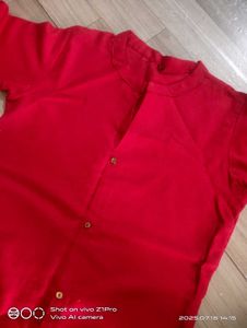 Red Button-Down Shirt