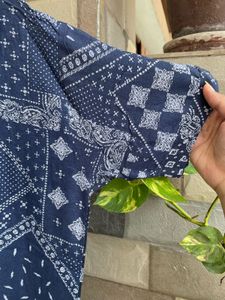 Blue Patterned Shirt For Men/Women