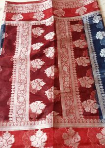 Elegant Navy Blue Banarasi Saree