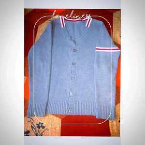 Vintage Blue V-Neck Cardigan✨❇️🍥