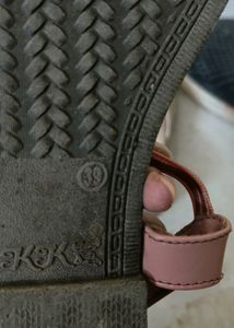 Cute Peach Flat Chappal For Women