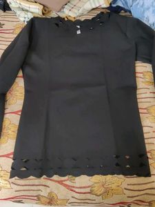 Black Full Sleeve Designer Top
