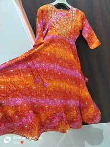 Bandhej Print Gawn Kurti
