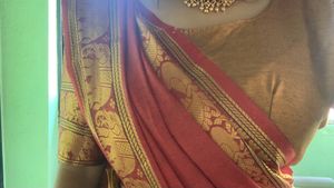 Golden Red Dhavani Set
