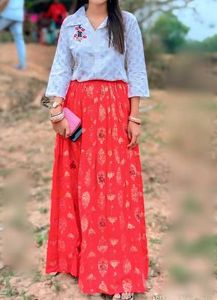 Elegant Blouse & Skirt Set