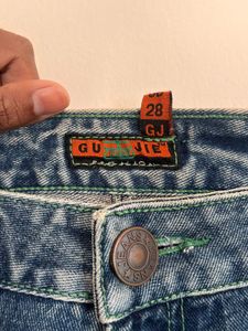 Butterfly embroidery Denim Pants