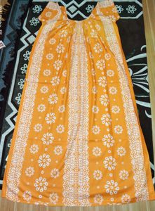 Orange &amp; White Print Fabric