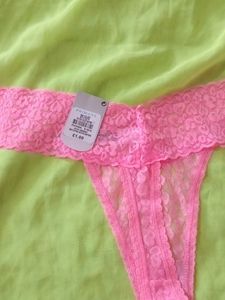 Pink Lace Thong Panty