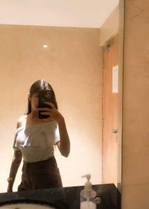 Off Shoulder Grey top