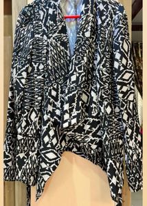 Black And White Printed Blazer