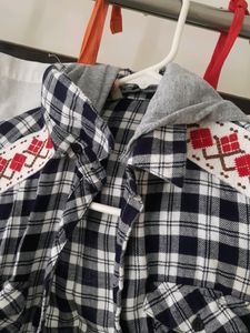 Button Up Shirt With Removable Hoodie
