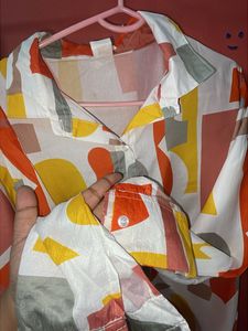 Printed co-ords set/full Shirt With Pant