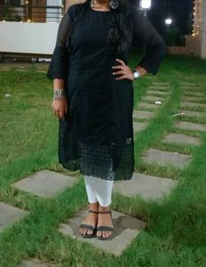 Black Chikankari Kurta 3XL