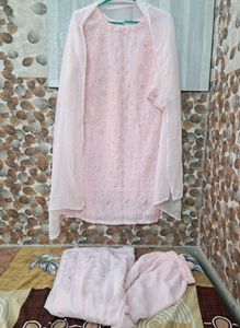 Pink Embroidered Kurta Set