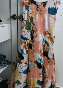 Vibrant Abstract Print Midi Dress
