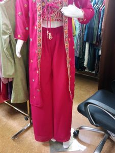 Party Wear Choli Plazzo Shrug Set