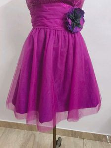 Purple Sequin Tulle Party Dress