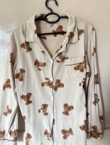 Korean Teddy Night Top🤎