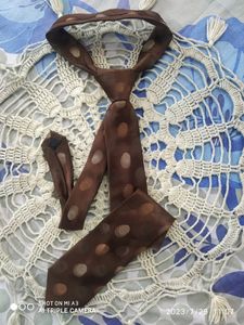 Gent's Tie 👔  // Brown Colour // Polka Dotted Tie