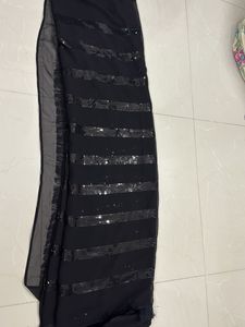 Elegant Black Sequin Saree