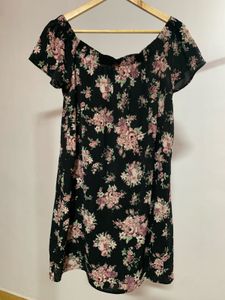 Floral Off-Shoulder Dress/Top – Dual Style