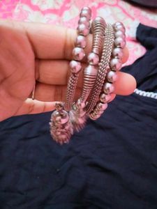 Silver Jhumka Bangles