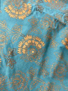 Teal&amp;Gold Brocade Top