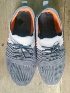 Gray Knitted Casual Sneakers