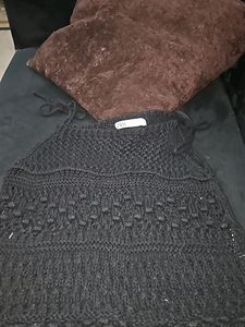 Black Crochet Crop Top