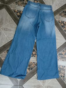 Blue Washed Flared Jeans