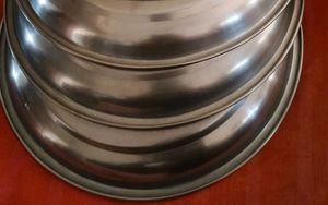 Unused Steel 3 Plates  Tea Cups
