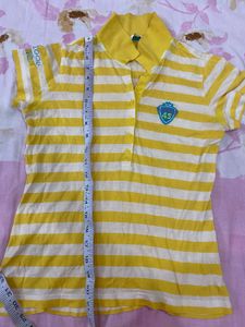 Striped Yellow Polo Top