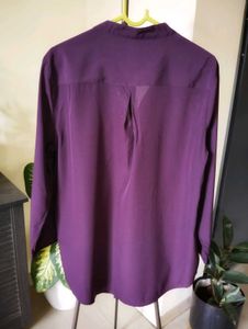 Purple Button-Down Blouse