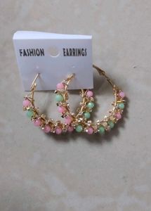 Beaded Hoop Earrings -