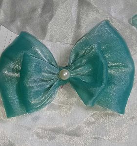 Teal Hair Bows - Set of 2
