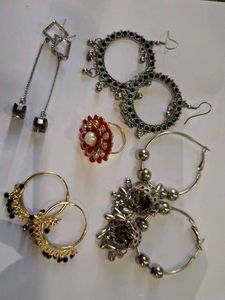 Assorted Earrings & Ring Set Perfect For Navratri