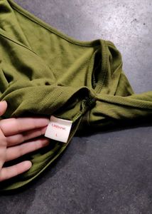 Olive Green Long Sleeve Top