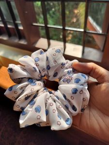 Village Girl Floral Fluffy Scrunchie