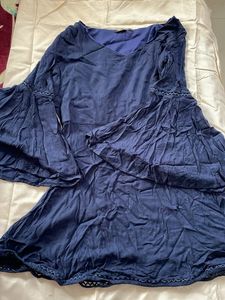 Navy Bell Sleeve Dress