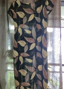 Floral Leaf Print Kurta