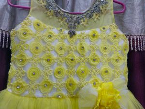 Yellow and White Ball Gown For Kids 💛