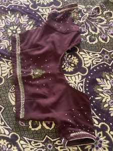 Elegant Embroidered Coffee Brown Saree