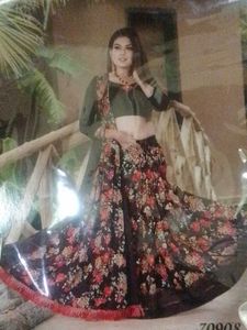 Floral Leher Saree with Blouse