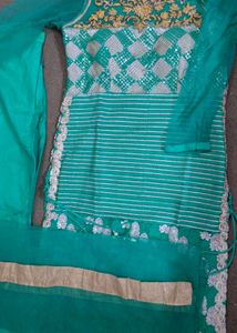 Sea Green  Embroidery Fully Stiched Sout