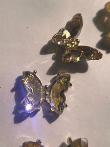 Golden Crystal Butterfly Charm