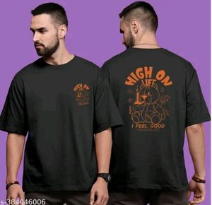 Kajaru Trendy Men Round Neck Printed Oversize Cott